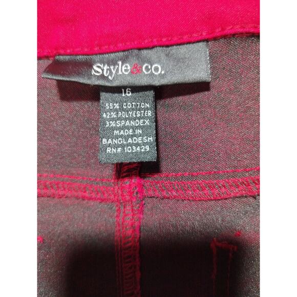 Women's Style&Co. Tummy Control Red Capri Size 16 - Picture 11 of 11